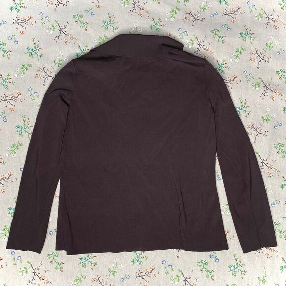 VTG Talbots Brown Cardigan Button Front Blazer Long Sleeve V Neck Small Petite - Picture 2 of 4